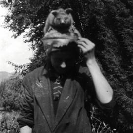 Person with Possum ; Bonnie Glen; No date