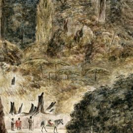 Watercolour Painting; Cutting on the Rimutaka;  1 September 1854 