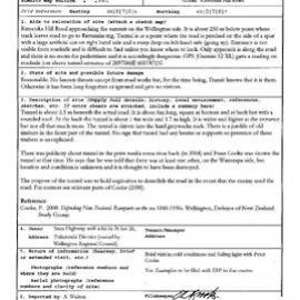 Demolition Tunnell (WW2) Site Form; 2005
