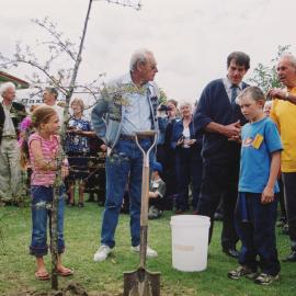 Trentham School 75th Reunion; Planting of Trees; 2004