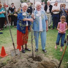 Trentham School 75th Reunion; Planting of trees; 2004