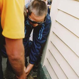 Trentham School 75th Reunion; Pulling up Time Capsule; 2004