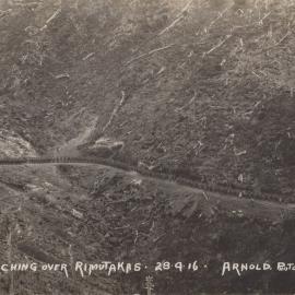 Reinforcements Marching over the Rimutakas; 1916