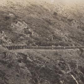 Reinforcements Marching over the Rimutakas; 1916