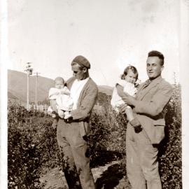 Sharman Marsh Family Photo Album; Reginald, Beverley and Ngaire Whiteman with Philip Poulson; ca. 1935