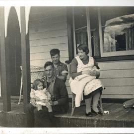 Sharman Marsh Family Photo Album; Ray, Laura, Janice and Lynda Whiteman with Tom Poulson; 1937