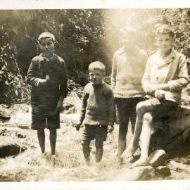 Sharman Marsh Family Photo Album; David, Tom and Carl Poulson with Jack Jarvie; ca. 1924-26