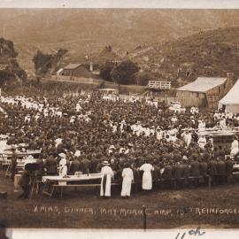 Christmas Dinner at Maymorn Camp; 1915