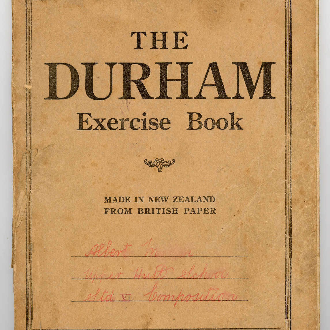 Upper Hutt School; Albert Martin Exercise Book Std. V Composition; 1932-33