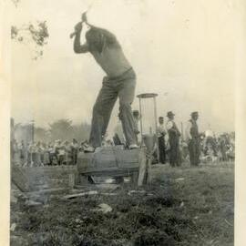 Axemen's Association Scrapbook; Wood-Chopping Event; ca. 1959-60