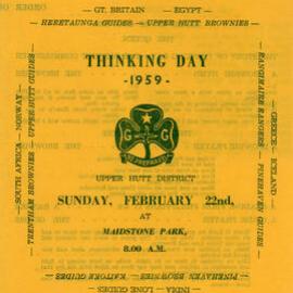 Girl Guides Association; Thnking Day Flyer; 1959