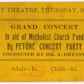 Ticket for Concert in aid of Methodist Church Fund; No date