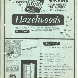 Hazelwoods home appliances booklet, July 1960