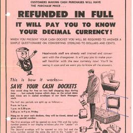 Hazelwoods decimal currency promotion, 1967