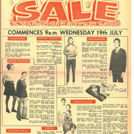 Hazelwoods winter sale flyer, 1972