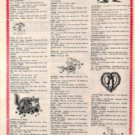 Valentine's Day Messages Printed in the Upper Hutt Leader; 1989