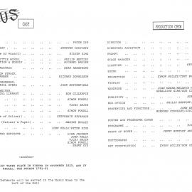 Heretaunga Players; Programme; Amadeus
