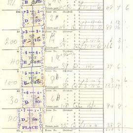 Wellington Racing Club; Paying Tellers Return Card