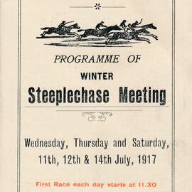 Wellington Racing Club; Programme of Winter Steeplechase Meeting