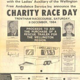 Wellington Racing Club; Charity Race Advertisement