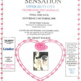 Tessa and Jack's wedding; Advertisment