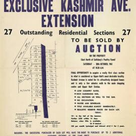 Housing development plan, 1961; Kashmir Avenue extended norhwards. [P6-34-2093]