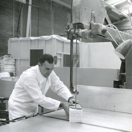 Felt and Textiles Factory; Cutting Foam; ca. 1960s