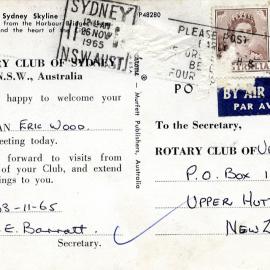 Eric Wood collection; Rotary Club of Sydney Postcard