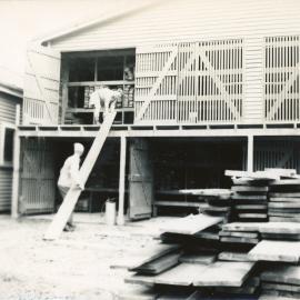 Trentham Military Camp; Sergeant Major [Monroe?] and Sergeant McLauchlan; ca. 1947-1955