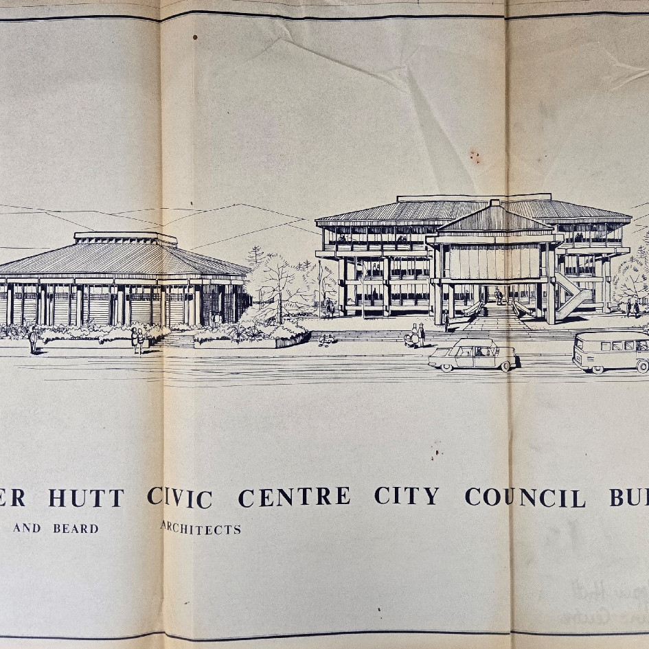 Upper Hutt Civic Centre Architectural Plans; Council Building and Civic Hall; 1967-1971