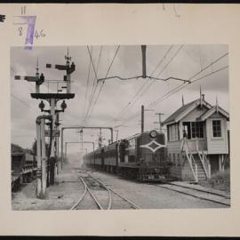 Train Approaching Upper Hutt Railway Station; 1954
