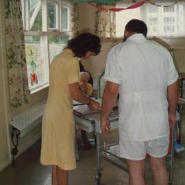Silverstream Hospital; Enrolled Nurse Tending to Patient; 1988