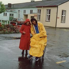 Silverstream Hospital; Orderly and Patients in Carpark; 1988