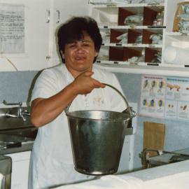 Silverstream Hospital; Nurse Holding a Bucket; 1988