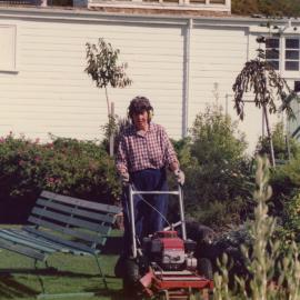 Silverstream Hospital; Gardener Mowing the Lawn; ca. 1989