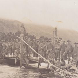 Trentham Military Camp; Pontoon Bridge; ca. 1915