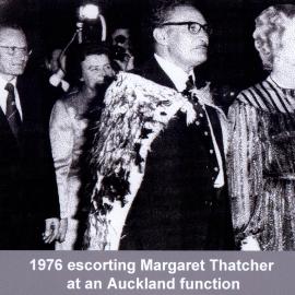 Sir George Chapman; Escorting Margaret Thatcher; 1976