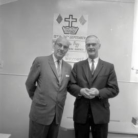 Baptist church; Dr Walter Pegg, from California, and the Rev. A. J. Gibbs.  [P1-1455-3845]