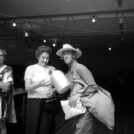 Dunlop Christmas social; Caesar, left; Maureen Thomas central.