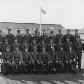 Trentham Camp; group portrait, military personnel; artillery officers and NCOs.