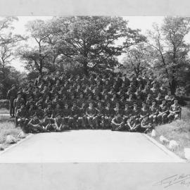 Military personnel; Royal School of Artillery, Larkhill; probably a gunnery instructors' course.