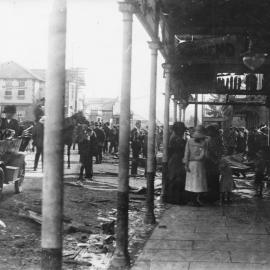Fire; Benge & Pratt's store, March 1914; aftermath of fire.