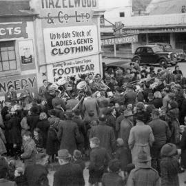 Upper Hutt Municipal Band, 1945; VJ Day, off Main Street.