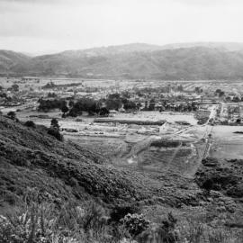 Upper Hutt from Wallaceville hill road, looking north-west 12-8-1947.