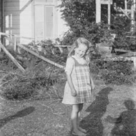 Flora Danahay at front of McCurdy's Castle, 1928?