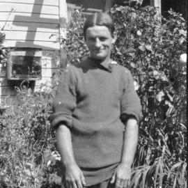 Bonnie Glen; Ken McCurdy at the rear door of McCurdy's Castle.