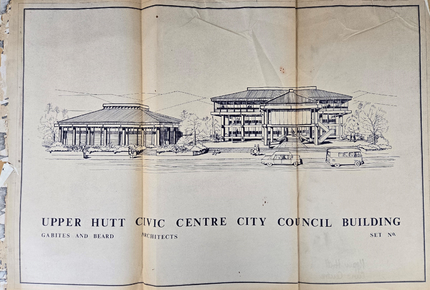 Upper Hutt Civic Centre Architectural Plans; Council Building and Civic Hall; 1967-1971