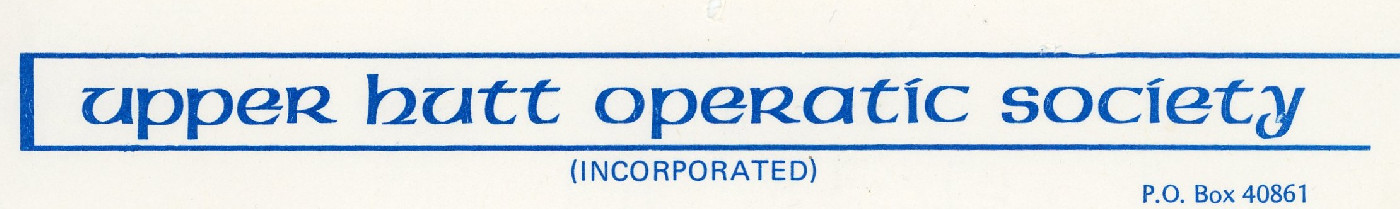 Upper Hutt Operatic Society (Inc.) letterhead, 1986